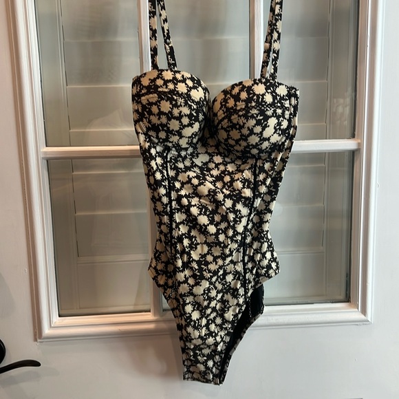 Tory Burch Other - Tory Burch Swimsuit size s/p black beige adjustable straps!